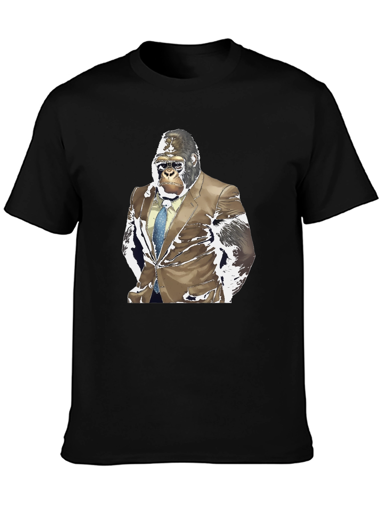 Gorilla in Suit Graphic Tee - Black