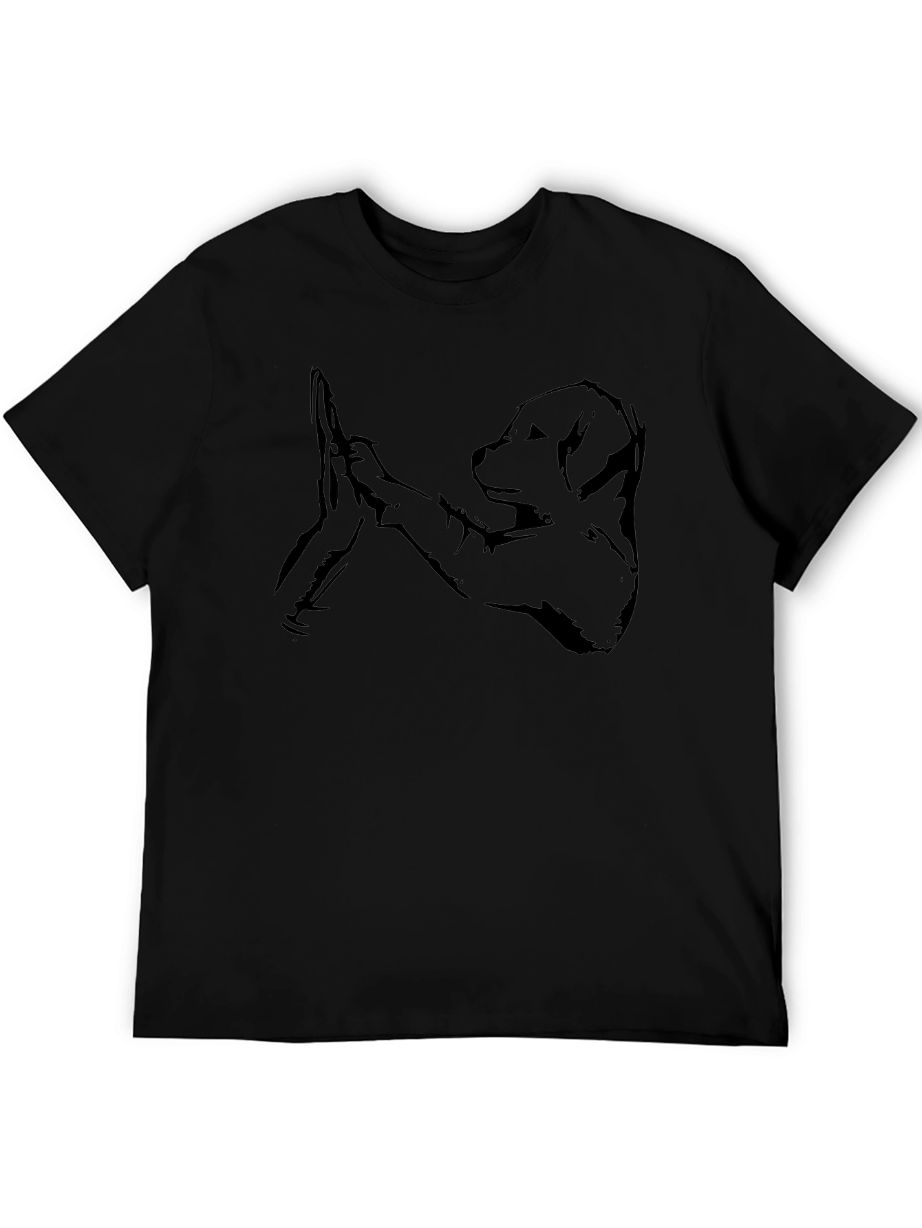 Dog High Five Graphic Tee - Soft Black Cotton