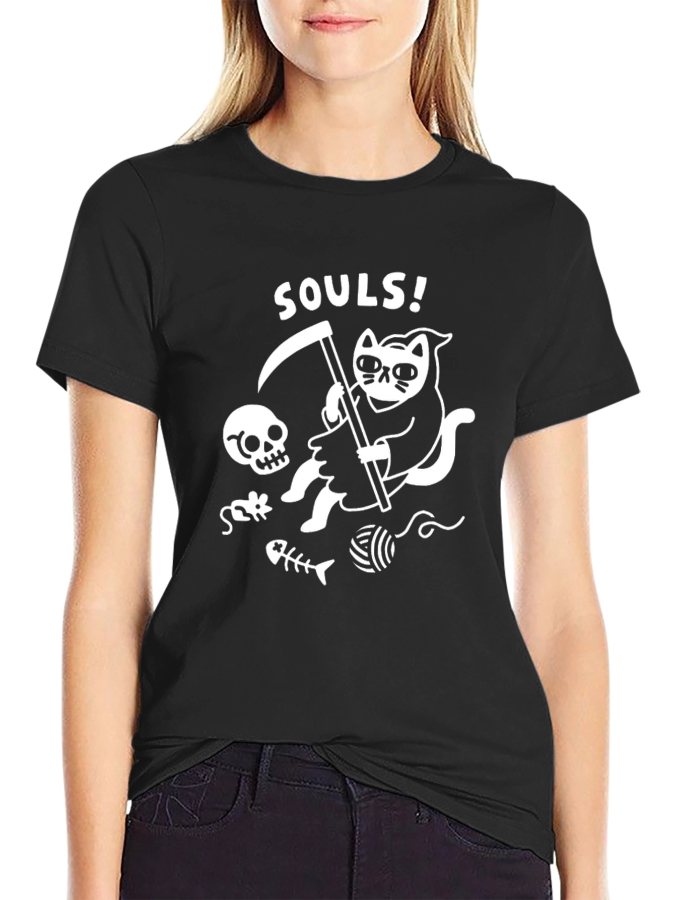 Grim Reaper Cat T-Shirt - Funny Souls Tee
