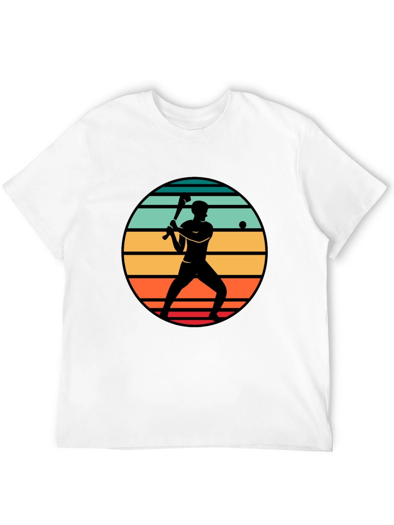 Retro Baseball Player Silhouette T-Shirt