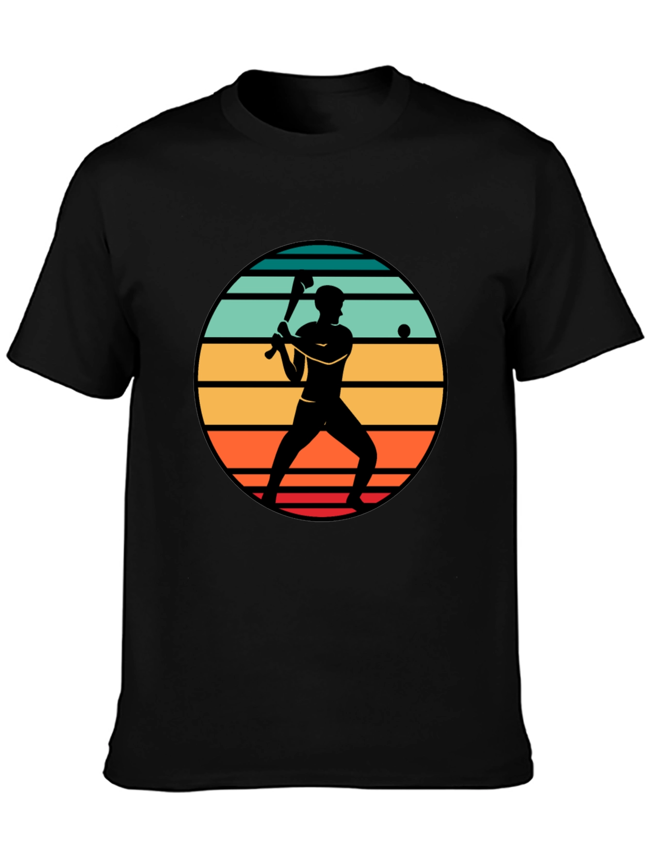 Retro Baseball Player Silhouette T-Shirt