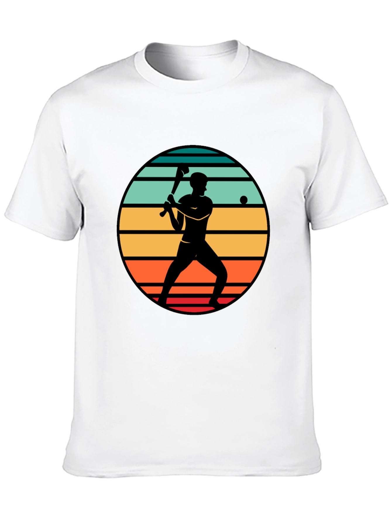 Retro Baseball Player Silhouette T-Shirt