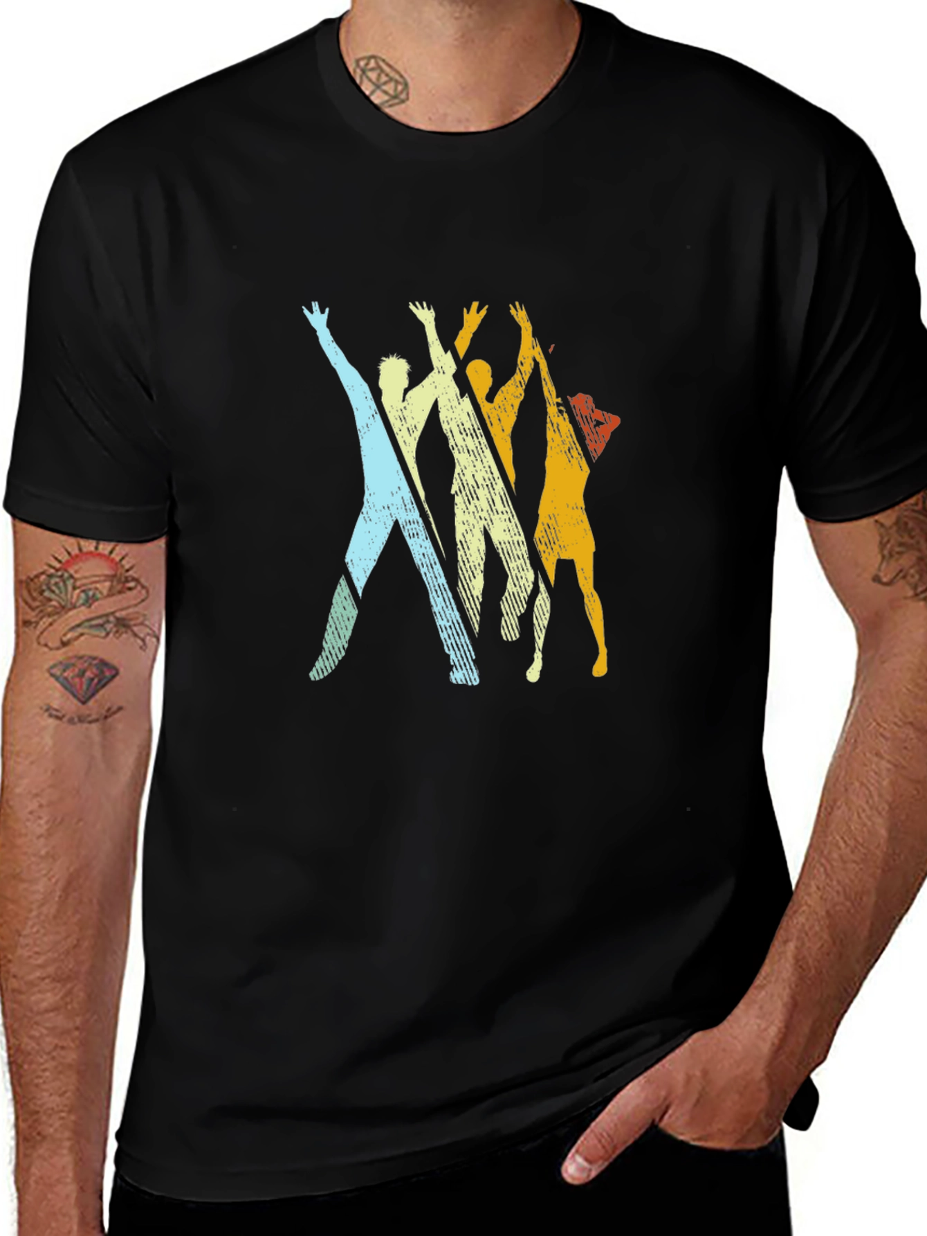Retro Silhouette Tee - Black Graphic T-Shirt