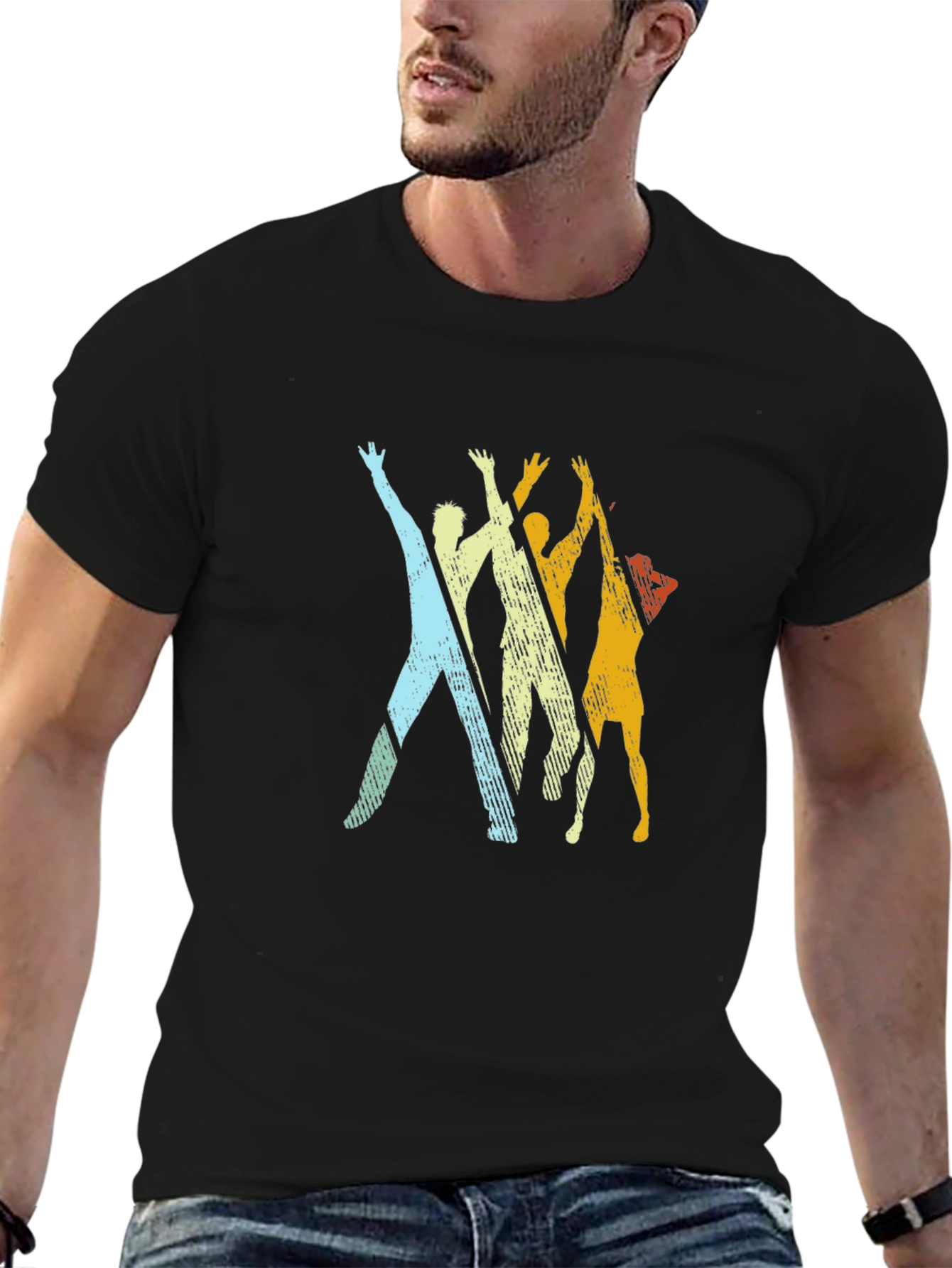 Retro Silhouette Tee - Black Graphic T-Shirt