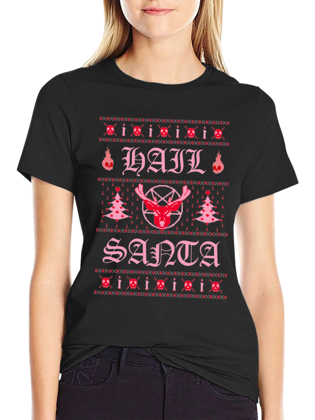 Hail Santa Ugly Christmas T-Shirt - Funny Holiday Tee
