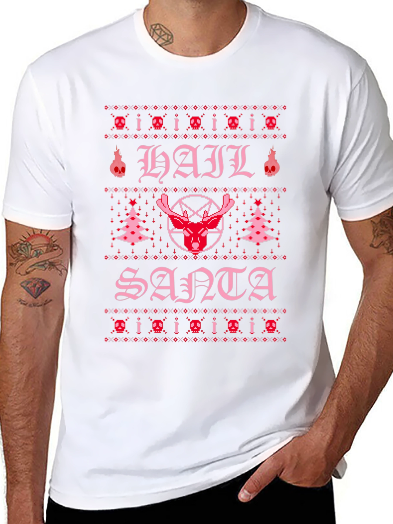 Hail Santa Ugly Christmas T-Shirt - Funny Holiday Tee