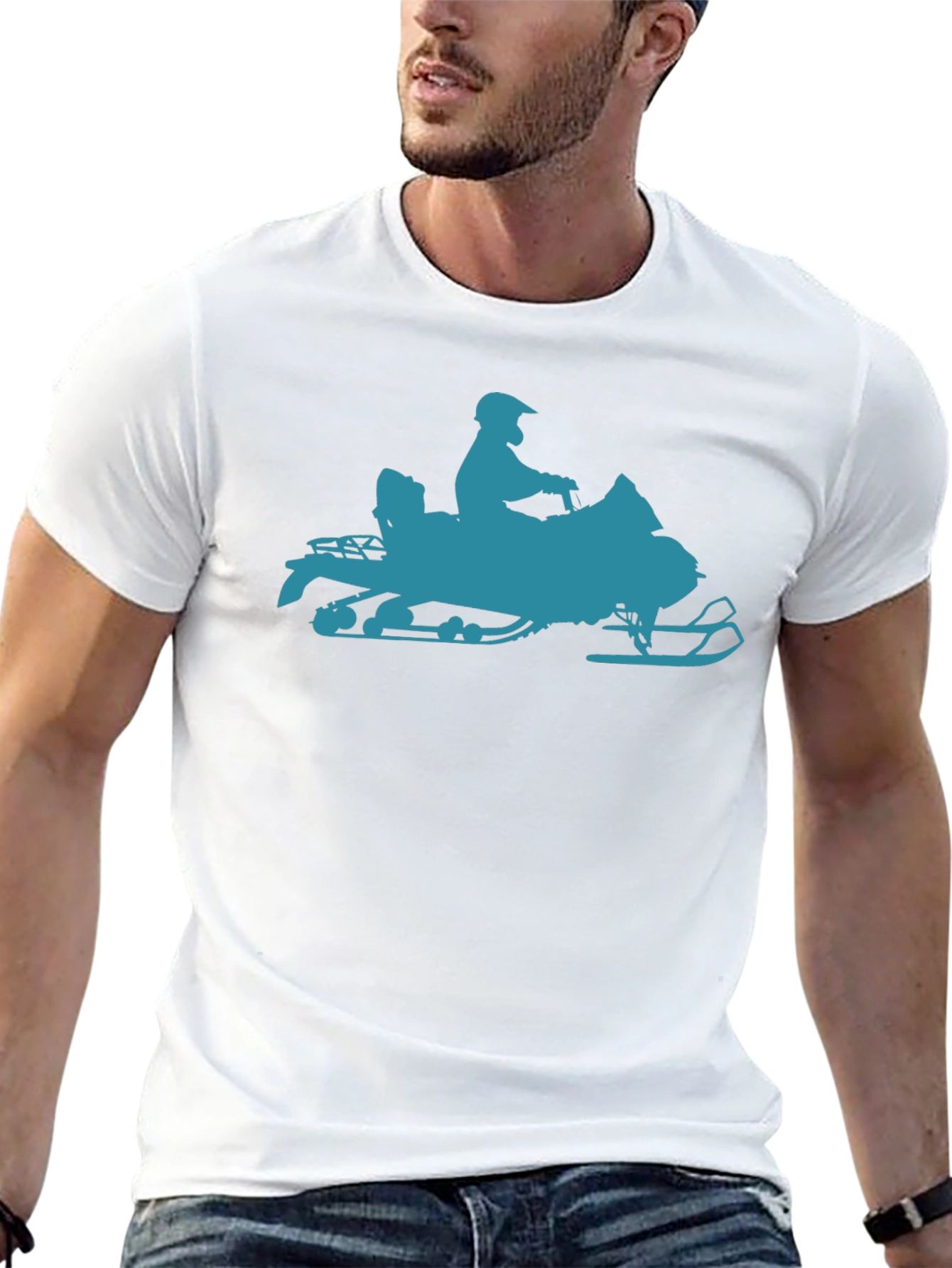 Snowmobile Graphic T-Shirt - Black