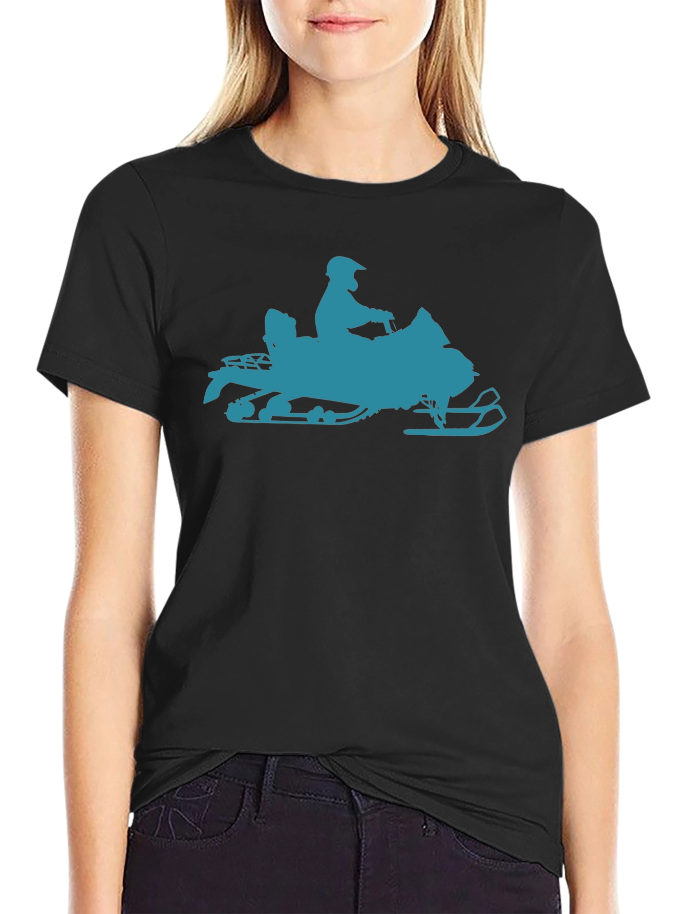 Snowmobile Graphic T-Shirt - Black