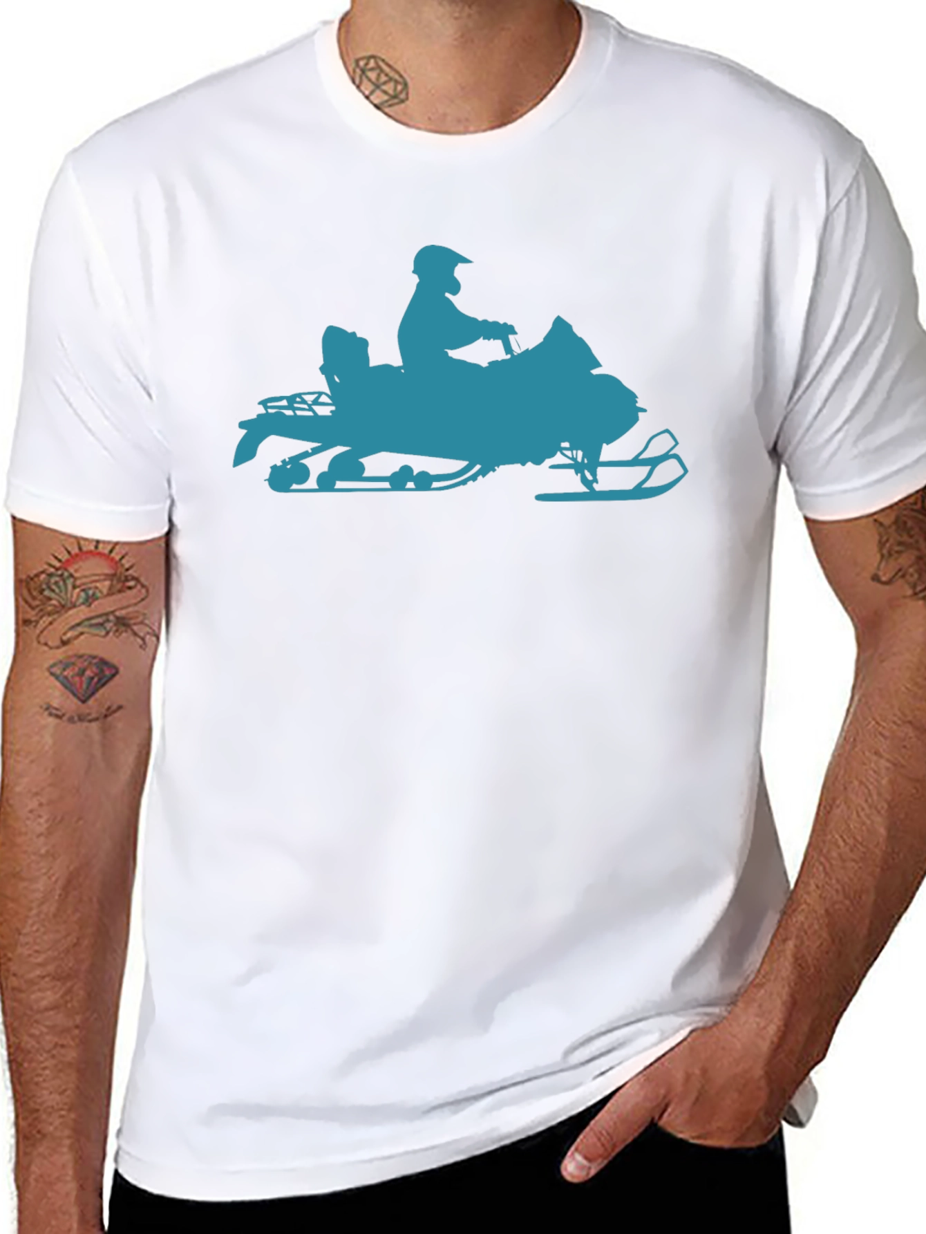 Snowmobile Graphic T-Shirt - Black
