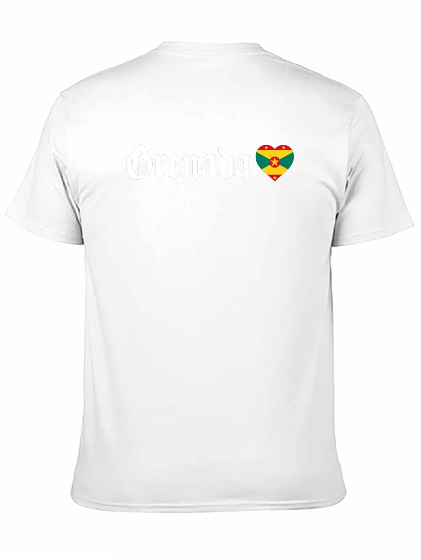 Grenada Flag Heart T-Shirt - Black Cotton Tee