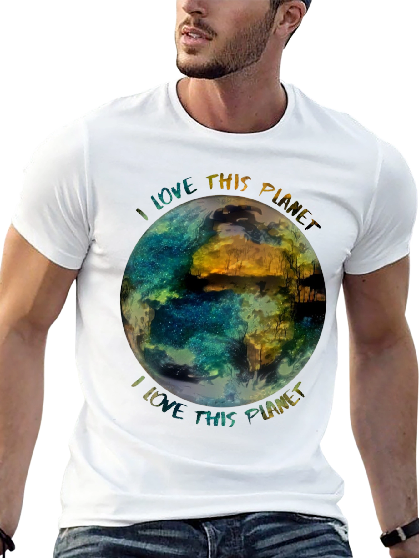 I Love This Planet Graphic T-Shirt - Black
