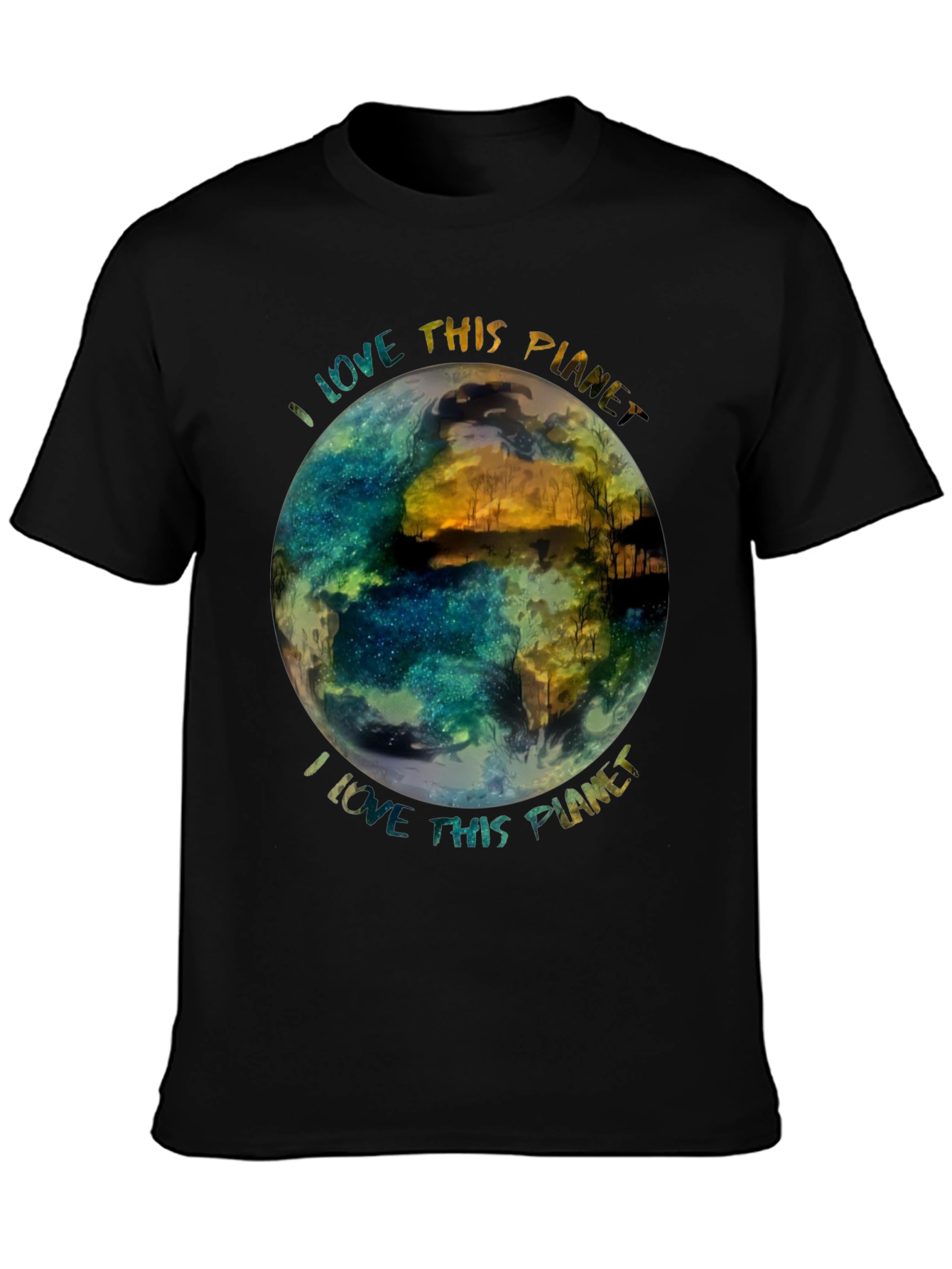 I Love This Planet Graphic T-Shirt - Black