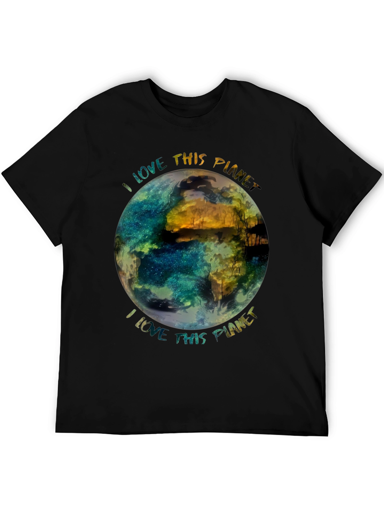 I Love This Planet Graphic T-Shirt - Black