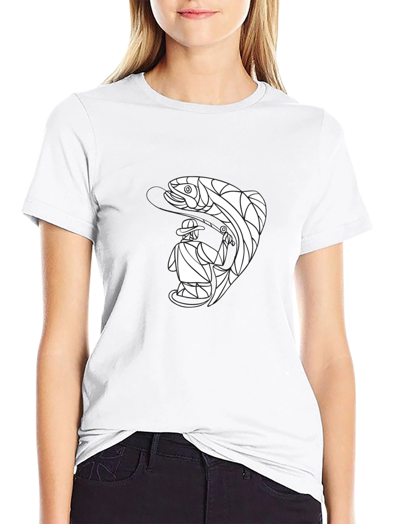 Angler & Trout Graphic T-Shirt - Black