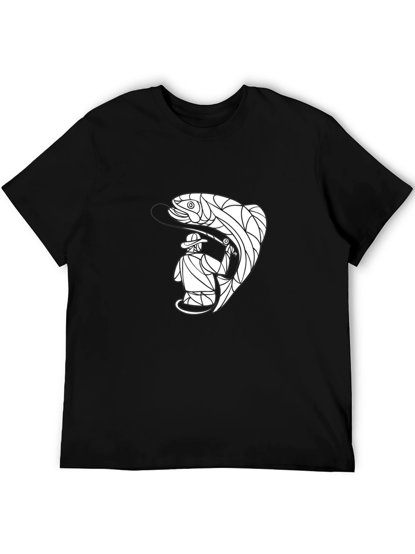 Angler & Trout Graphic T-Shirt - Black