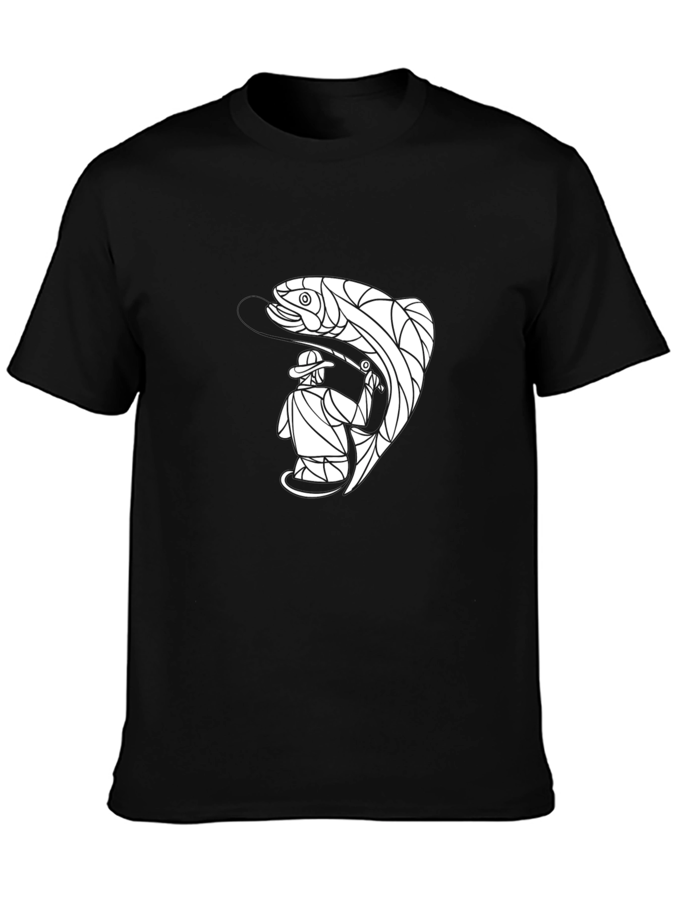 Angler & Trout Graphic T-Shirt - Black