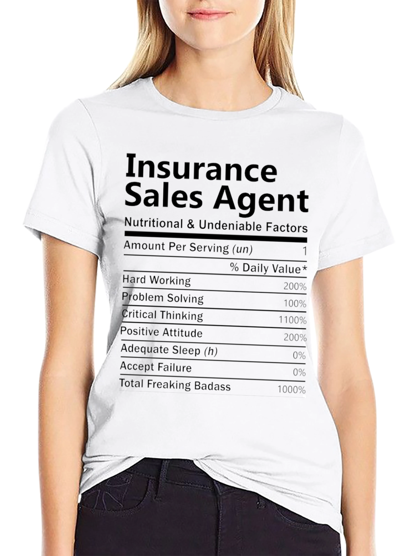 Insurance Sales Agent Nutrition Facts T-Shirt