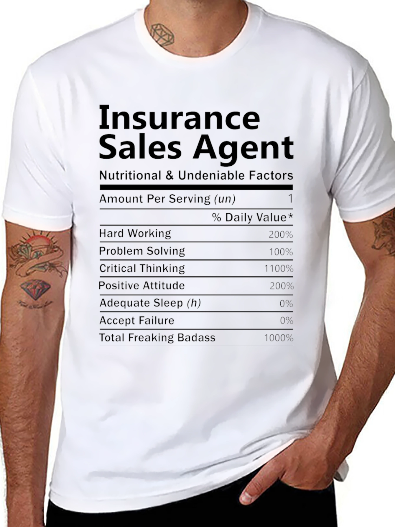 Insurance Sales Agent Nutrition Facts T-Shirt