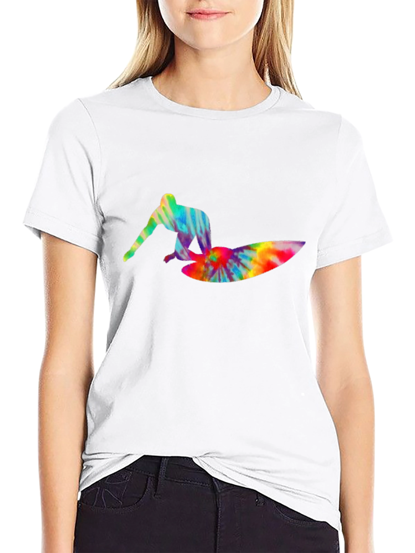 Tie-Dye Surfer Graphic Tee - Black