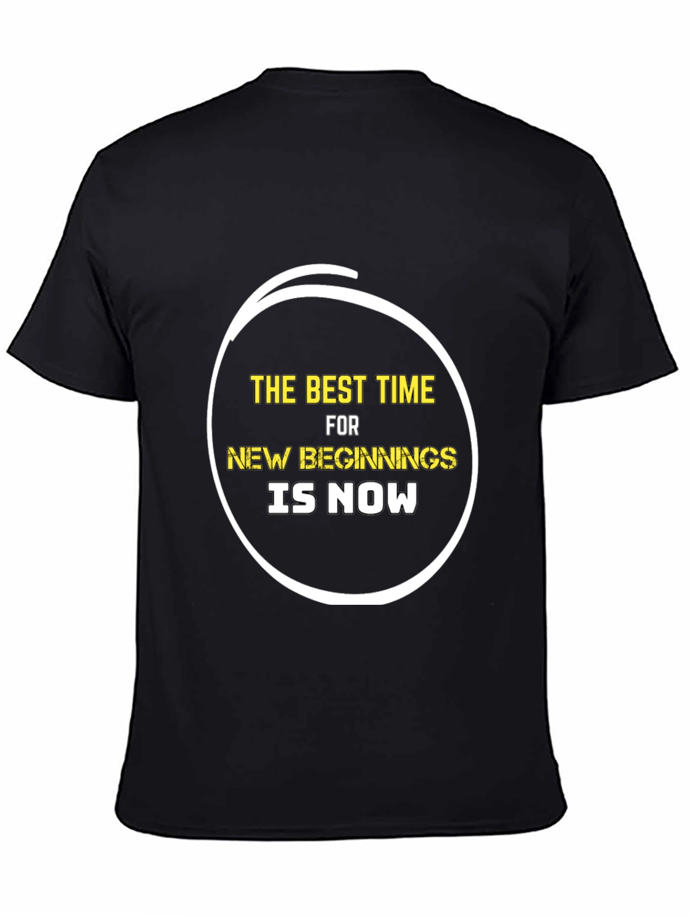 Inspirational The Best Time Black Graphic T-Shirt