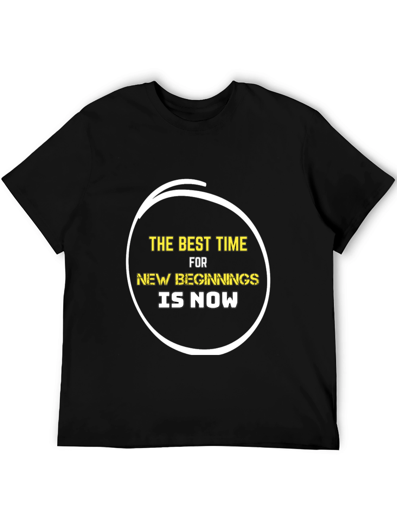 Inspirational The Best Time Black Graphic T-Shirt