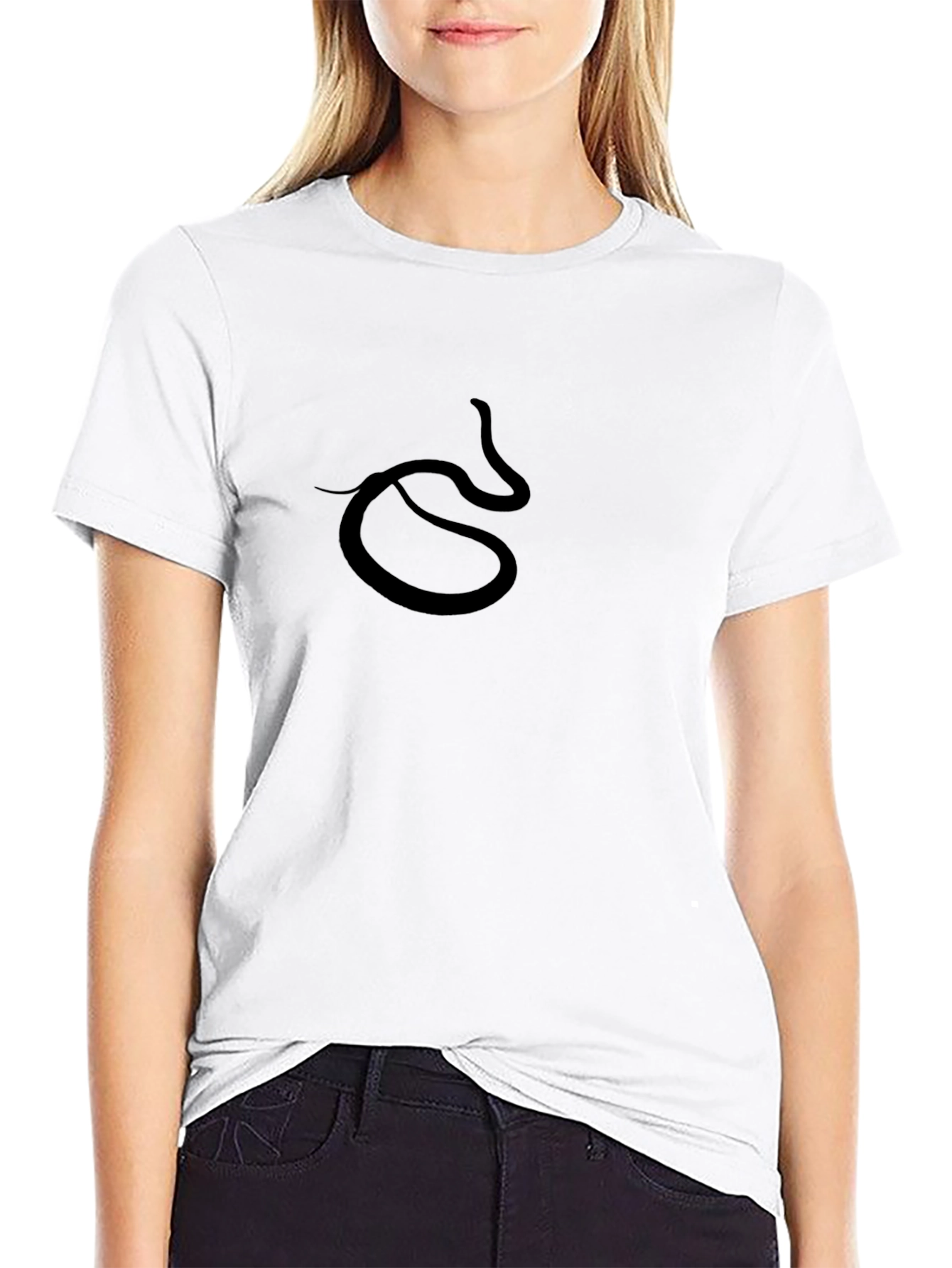 Black Tee with Snake Graphic
