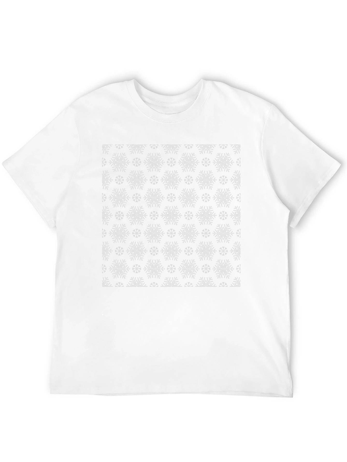 Snowflake Pattern Black T-Shirt