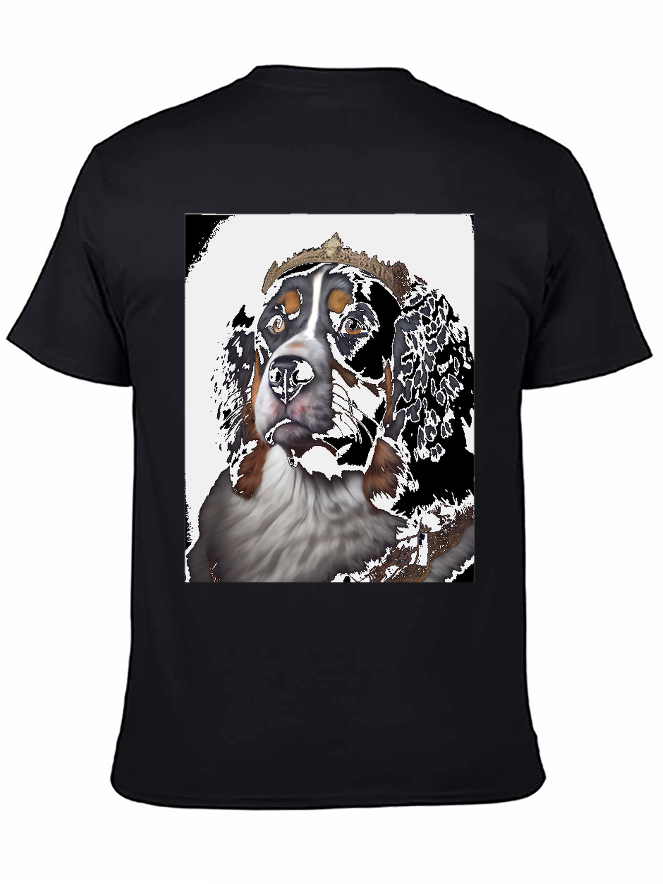 Royal Dog Graphic Tee - Black Cotton T-Shirt