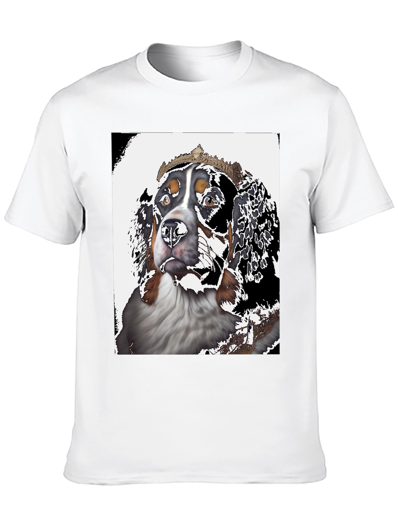 Royal Dog Graphic Tee - Black Cotton T-Shirt