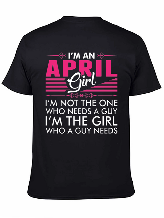 April Girl Graphic T-Shirt Birthday Month Tee