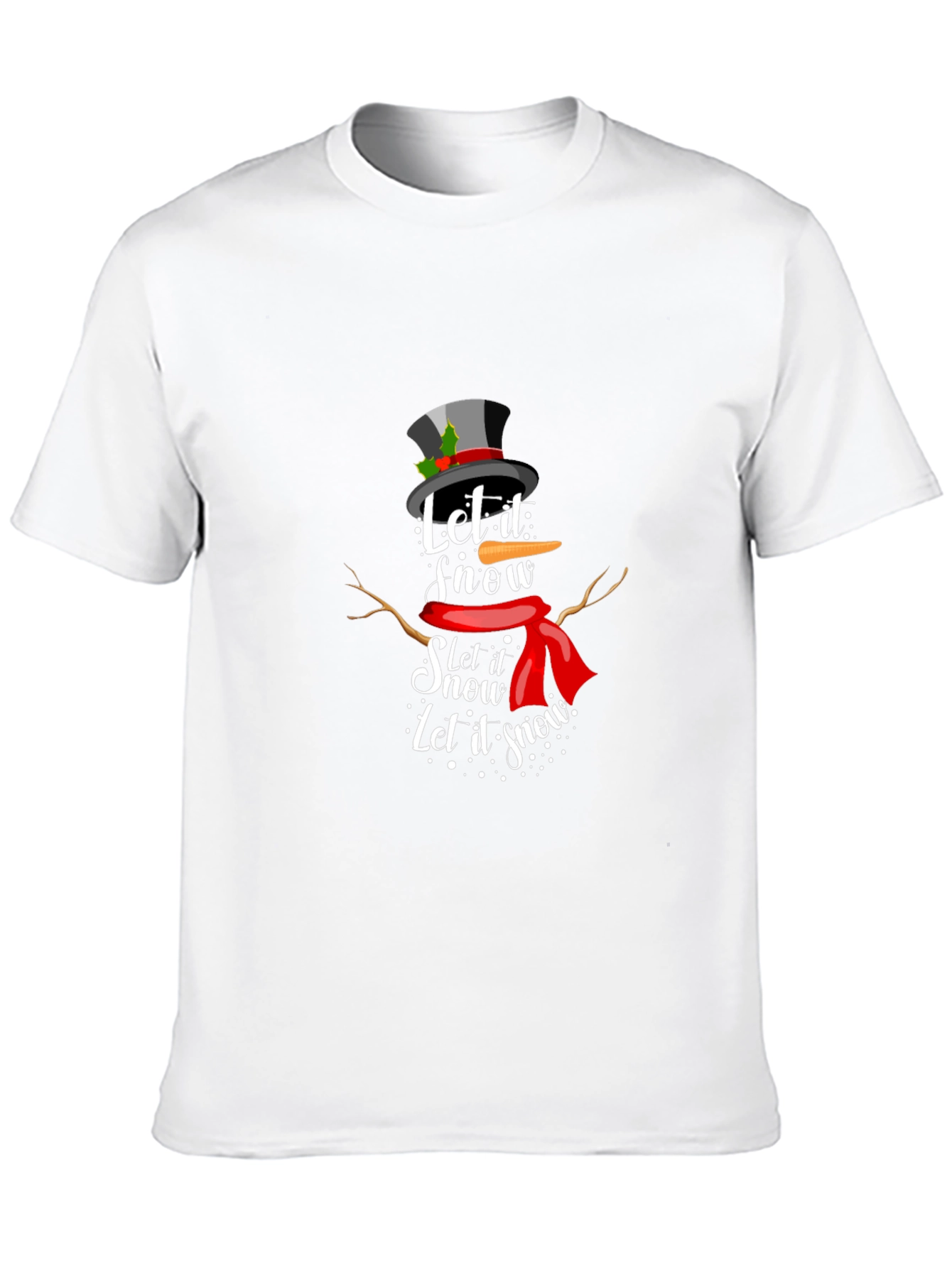 Let it Snow! Snowman Graphic Tee - Black