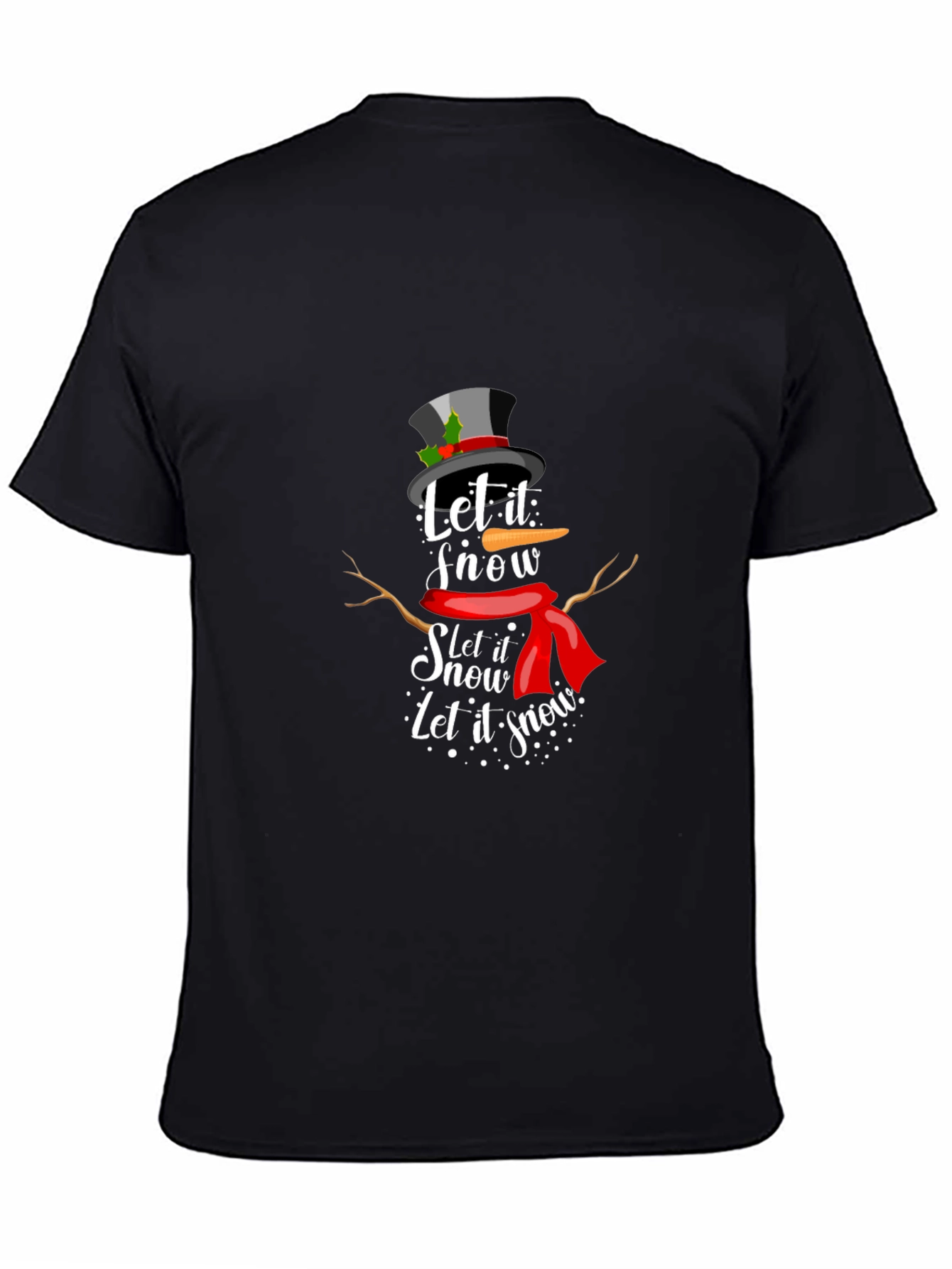 Let it Snow! Snowman Graphic Tee - Black