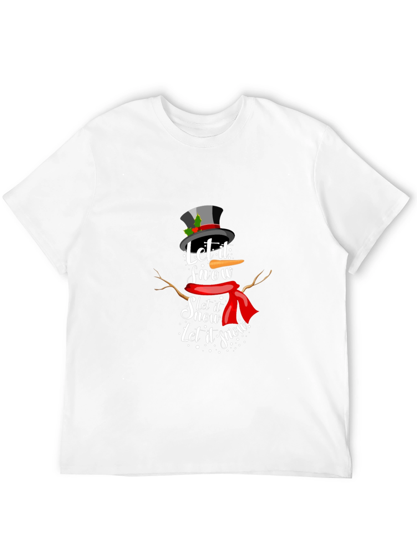 Let it Snow! Snowman Graphic Tee - Black