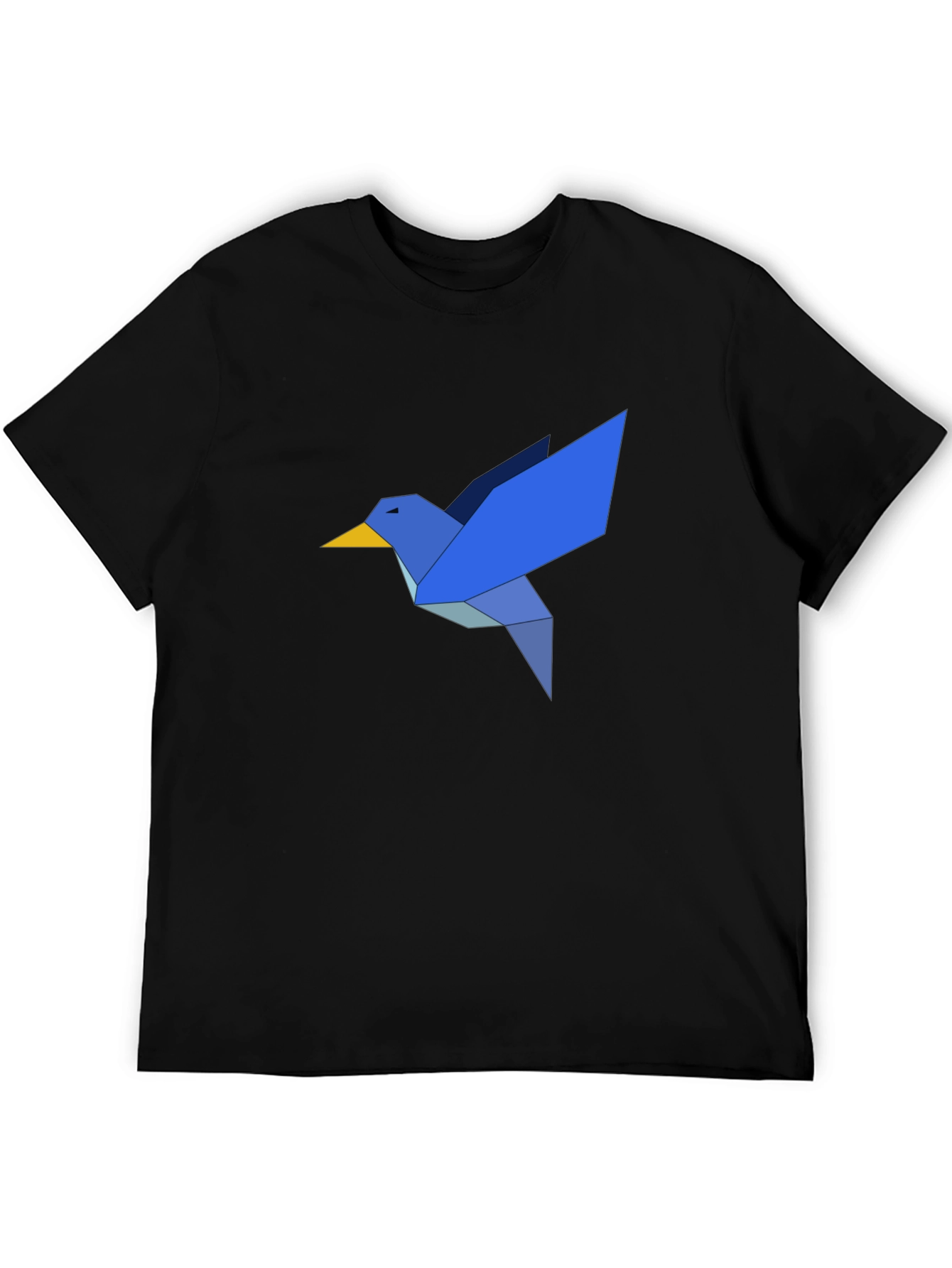 Origami Bird Graphic T-Shirt - Casual Black Tee