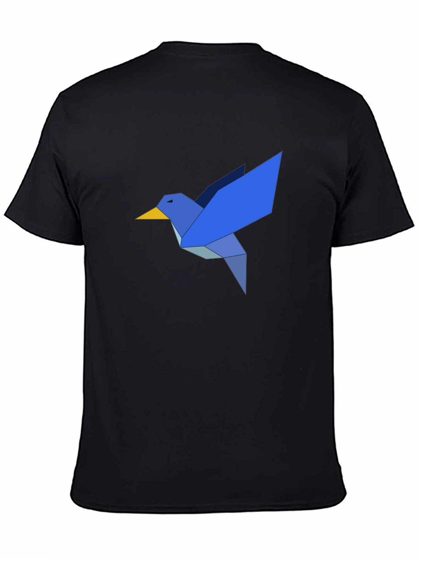 Origami Bird Graphic T-Shirt - Casual Black Tee