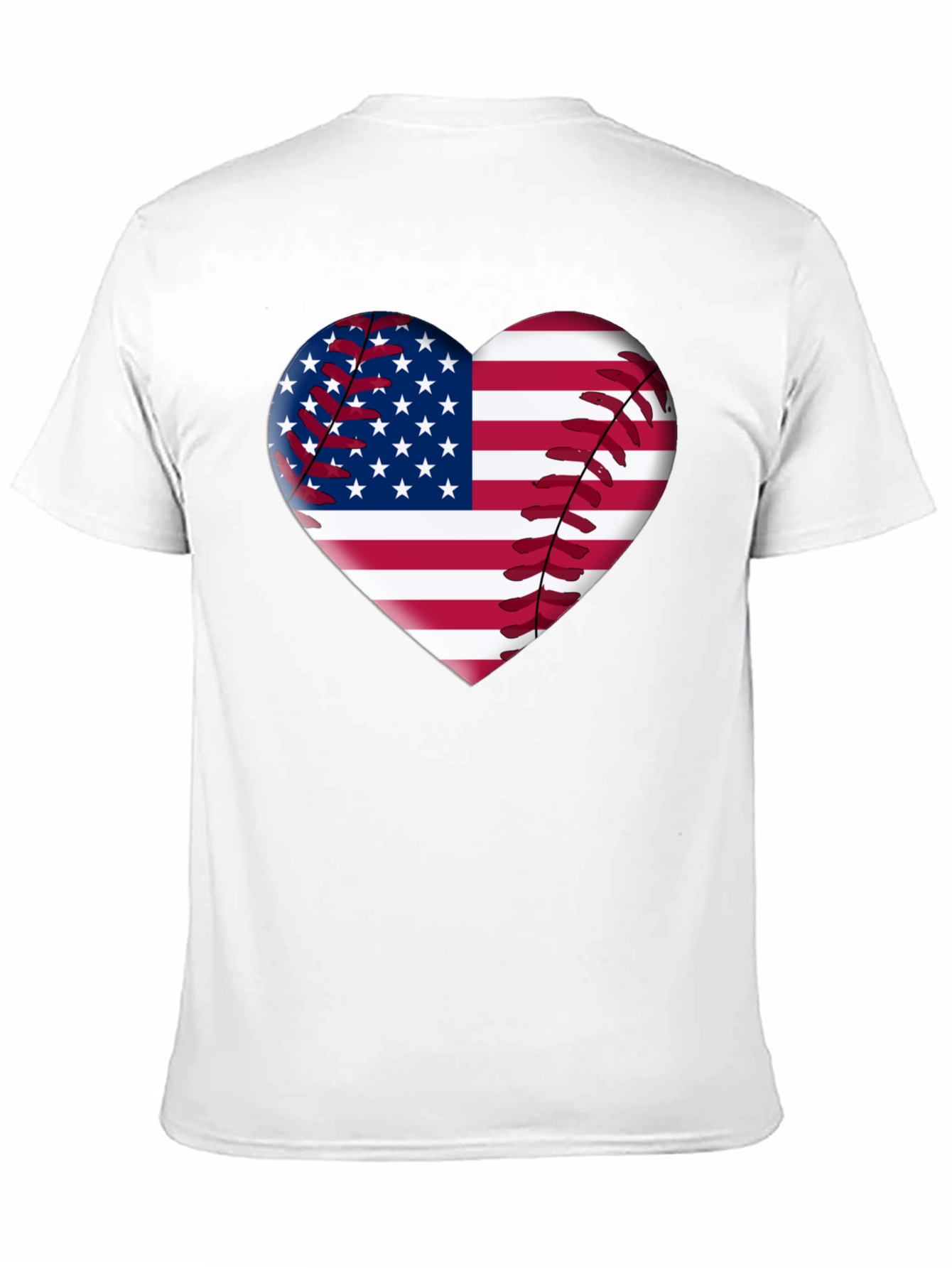 American Flag Baseball Heart T-Shirt