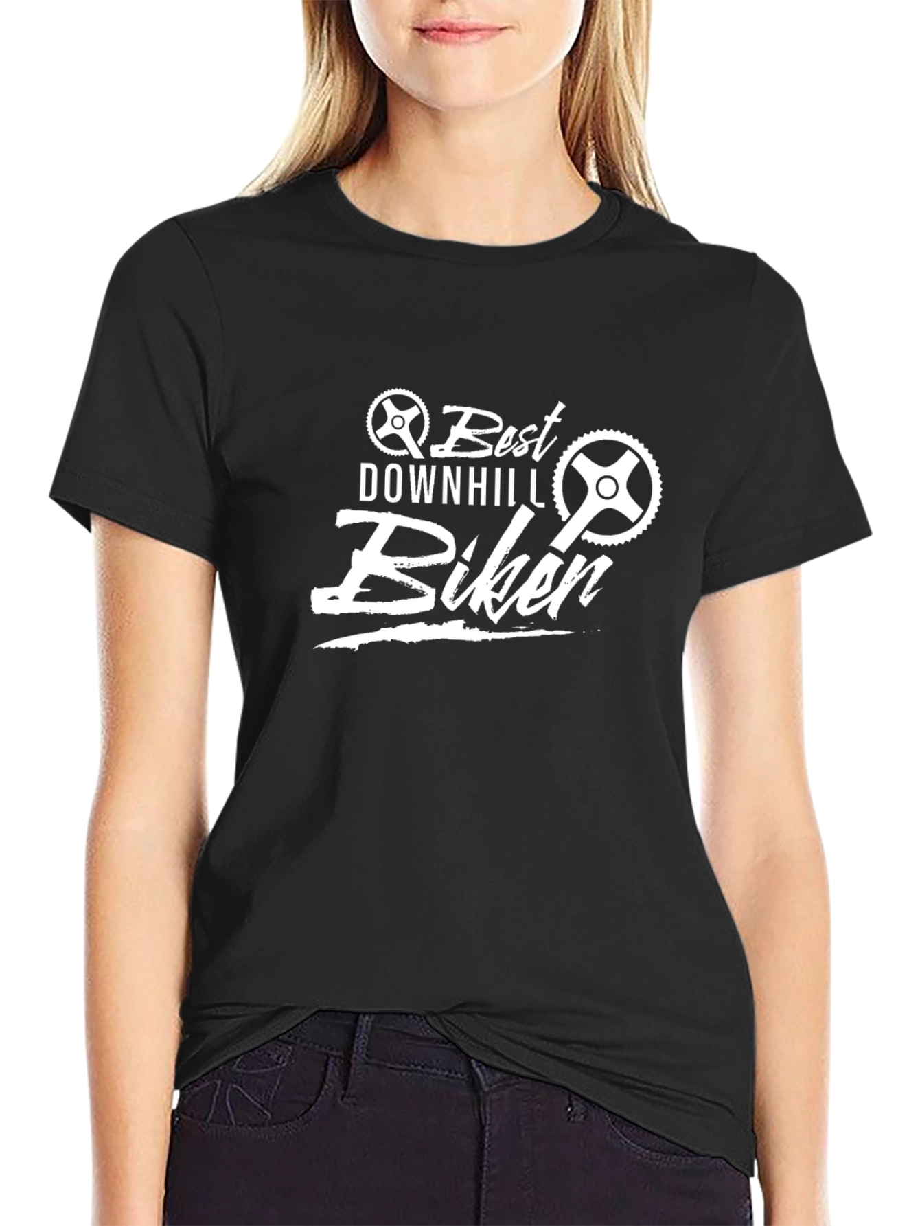 Best Downhill Biker T-Shirt - Black