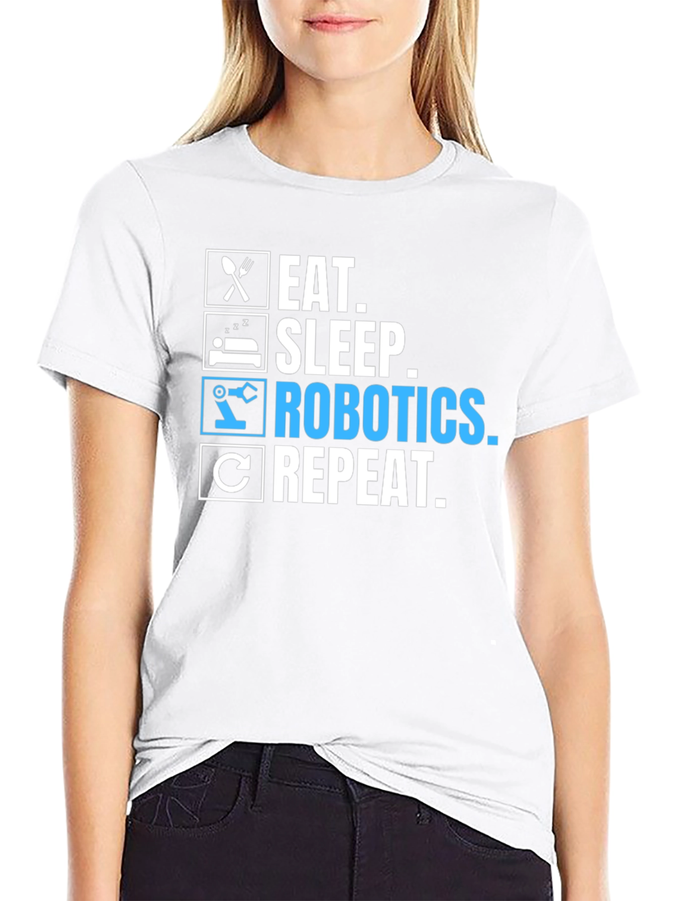 Eat Sleep Robotics Repeat Black T-Shirt