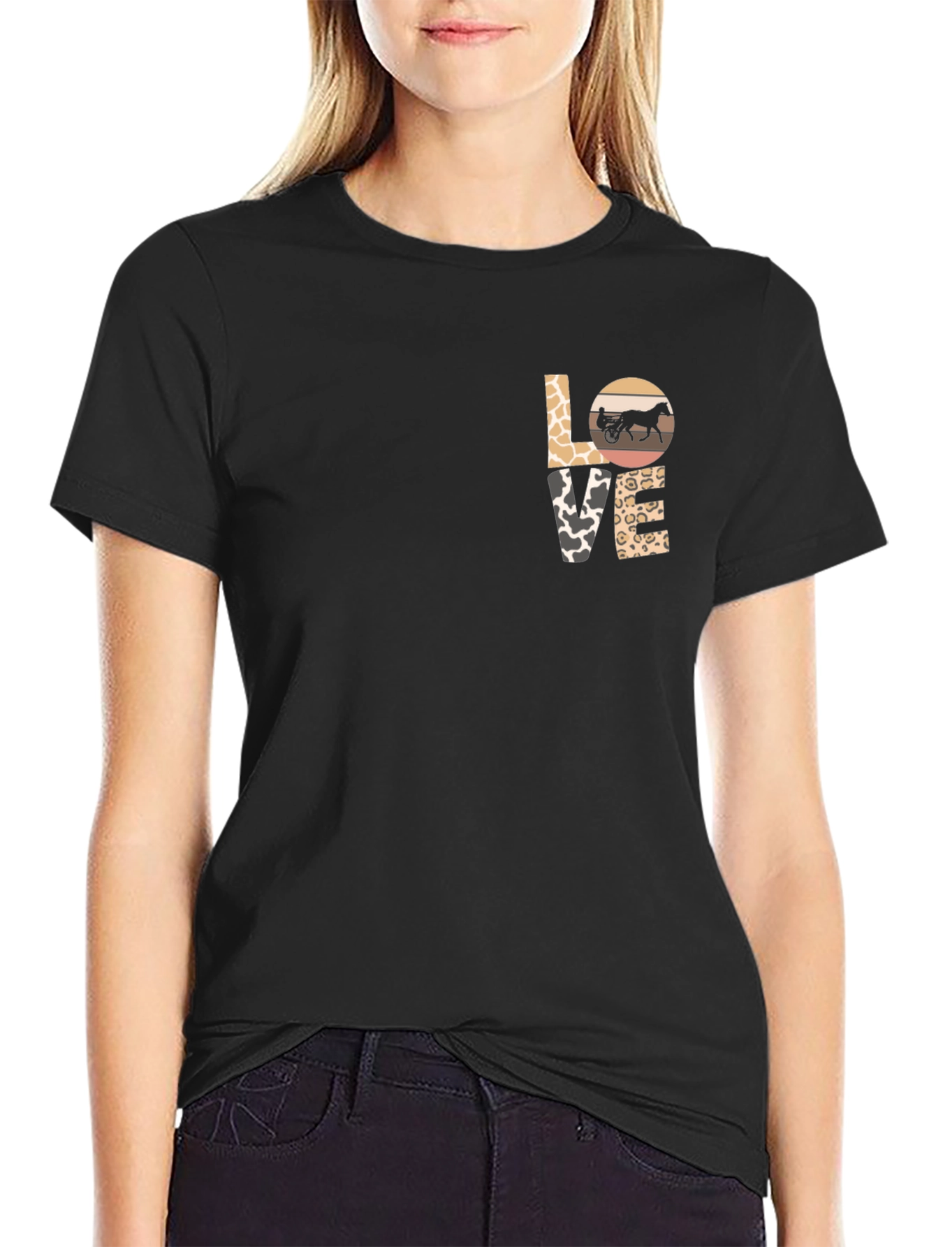 Love Harness Racing Tee - Black Cotton Blend