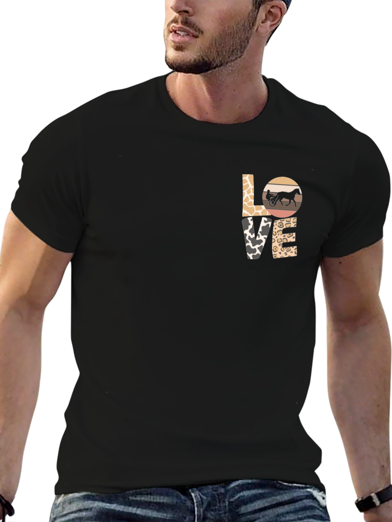Love Harness Racing Tee - Black Cotton Blend