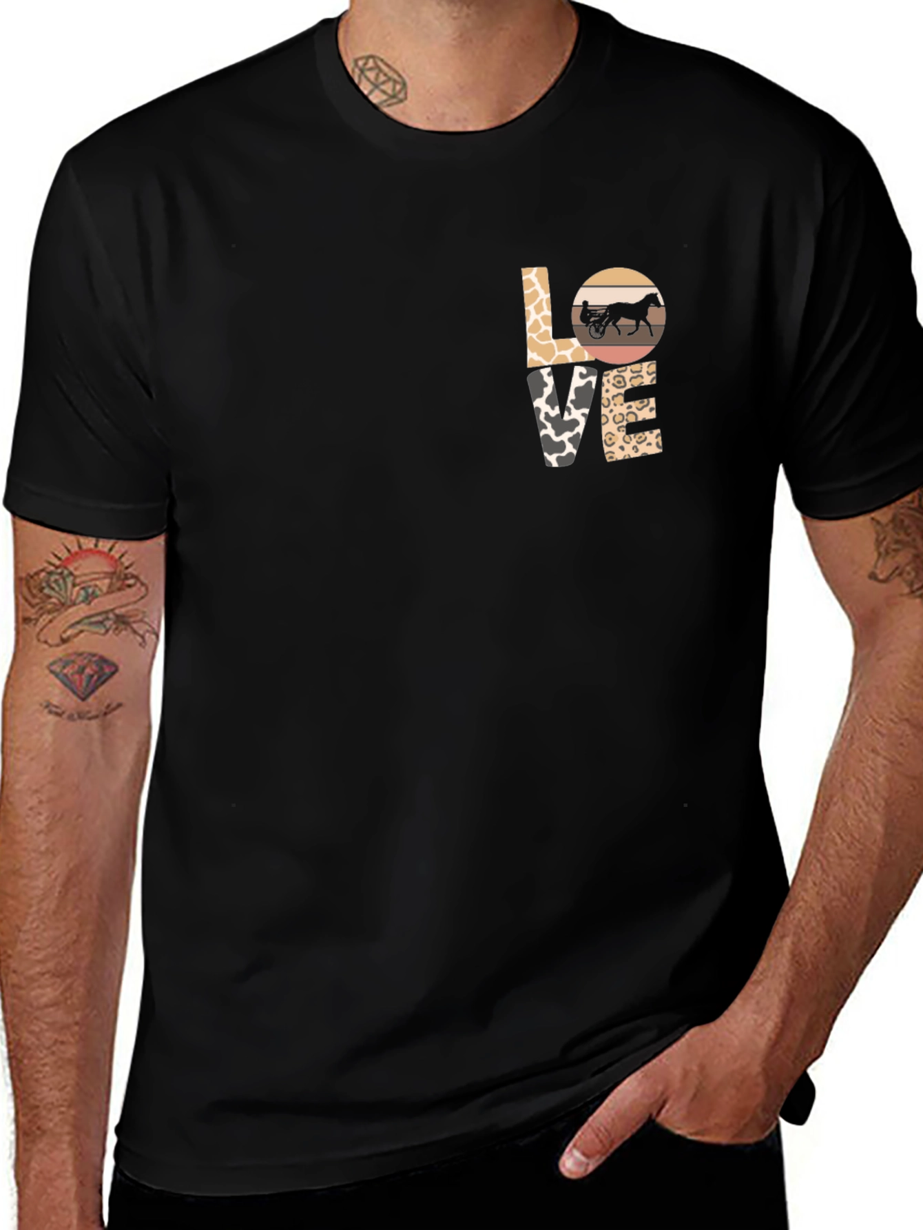 Love Harness Racing Tee - Black Cotton Blend