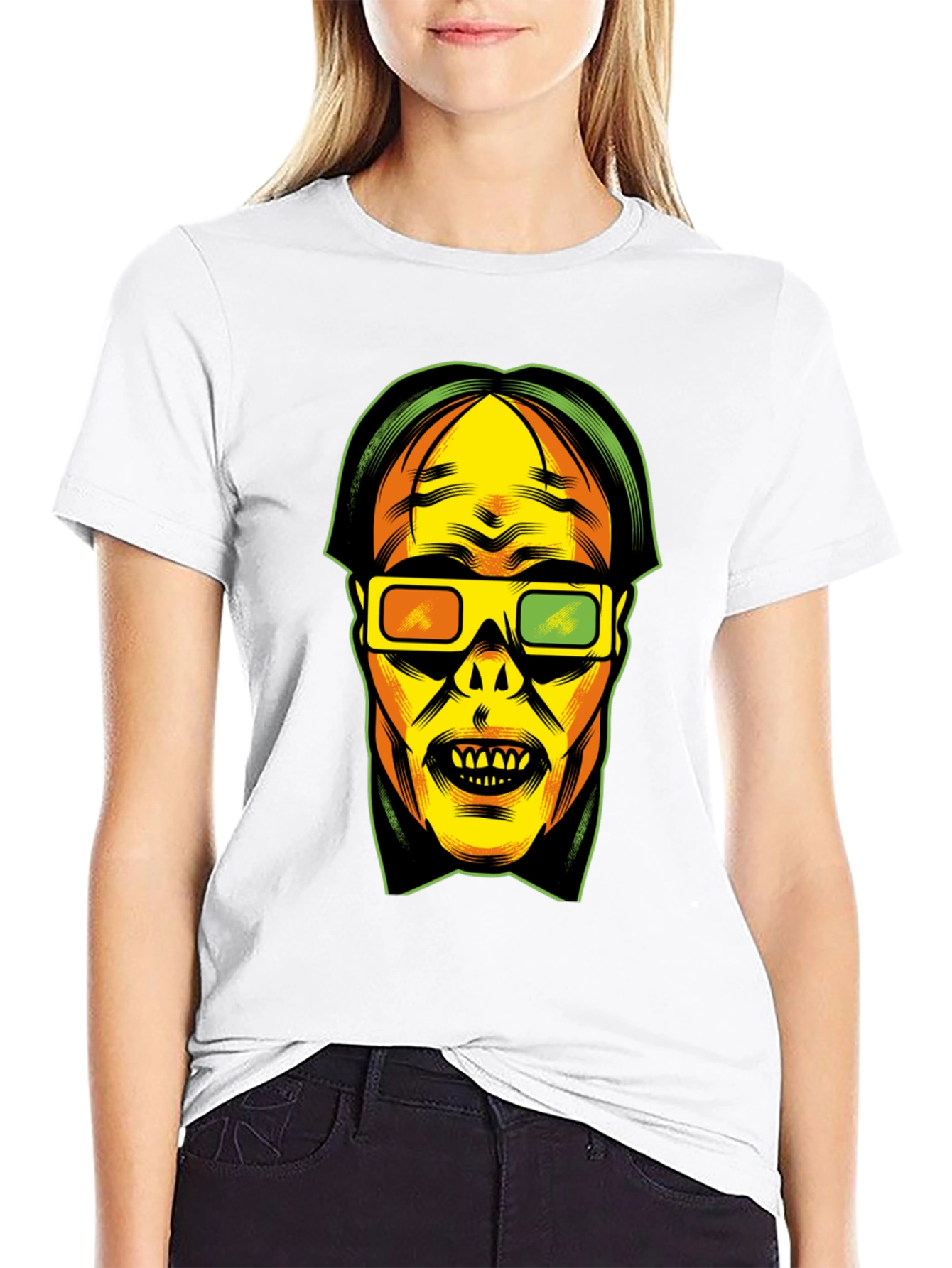 3D Glasses Graphic T-Shirt - Retro Pop Culture Tee