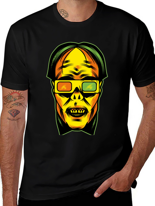 3D Glasses Graphic T-Shirt - Retro Pop Culture Tee