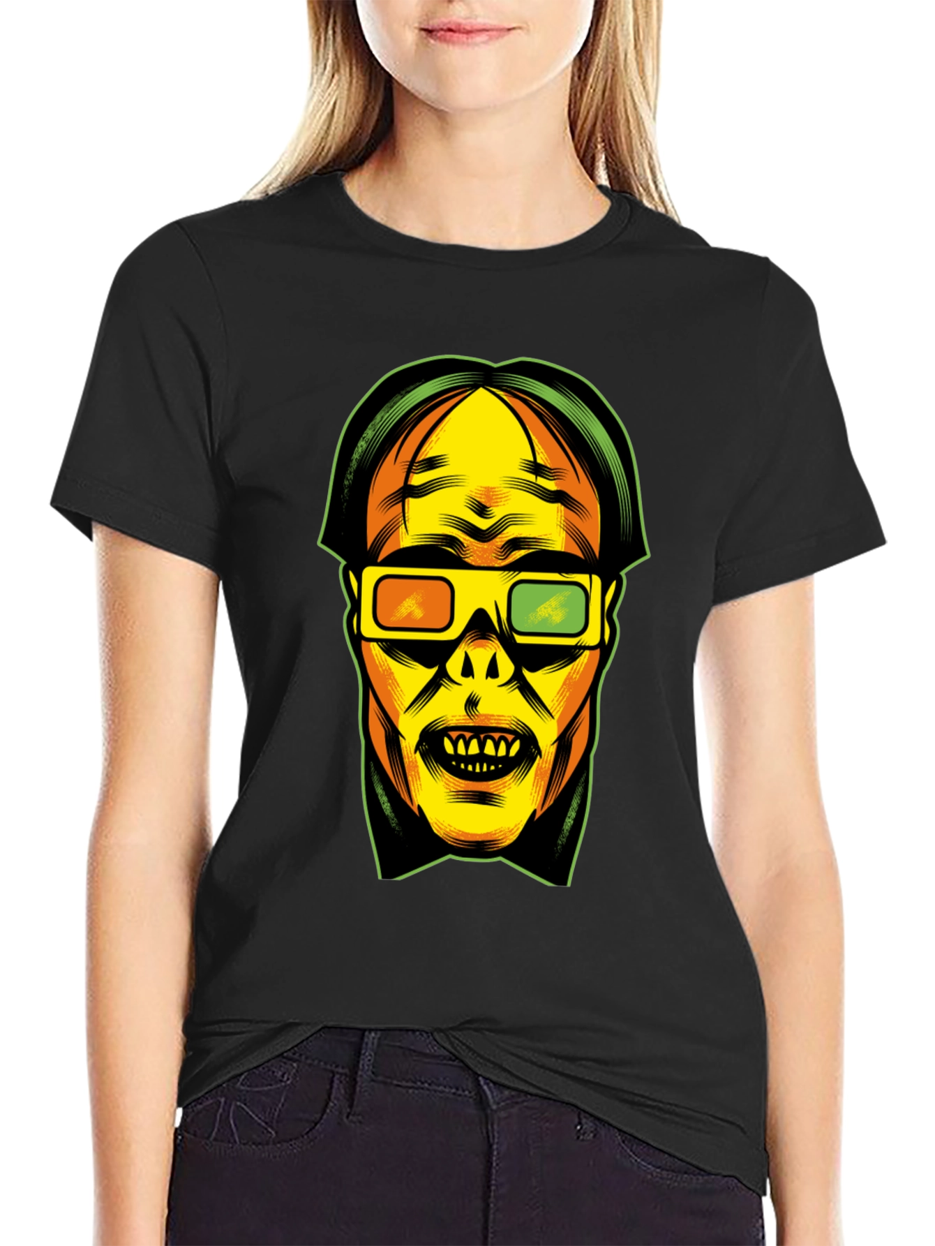 3D Glasses Graphic T-Shirt - Retro Pop Culture Tee