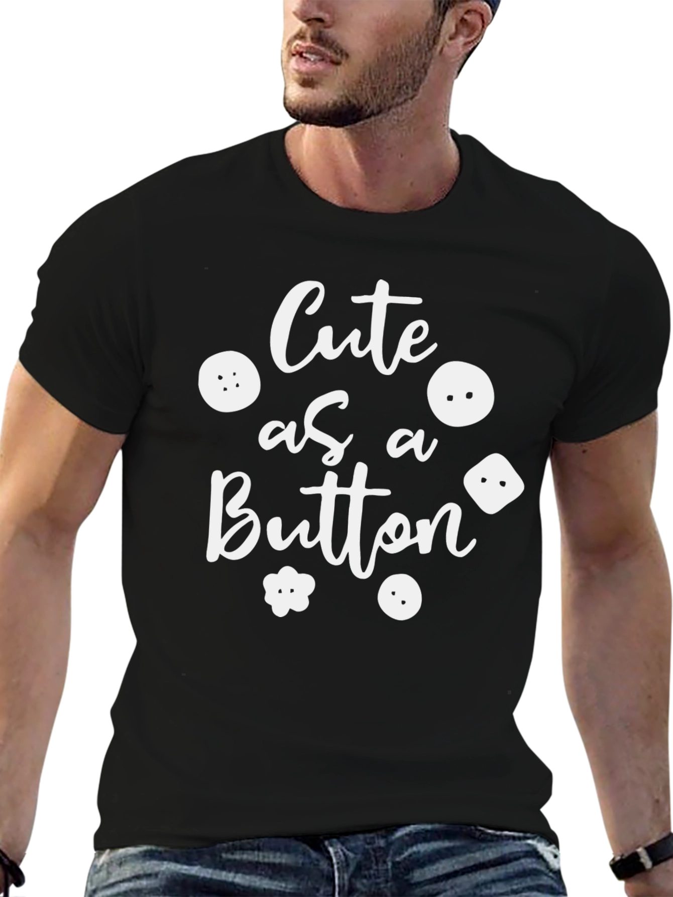 Cute as a Button Graphic T-Shirt