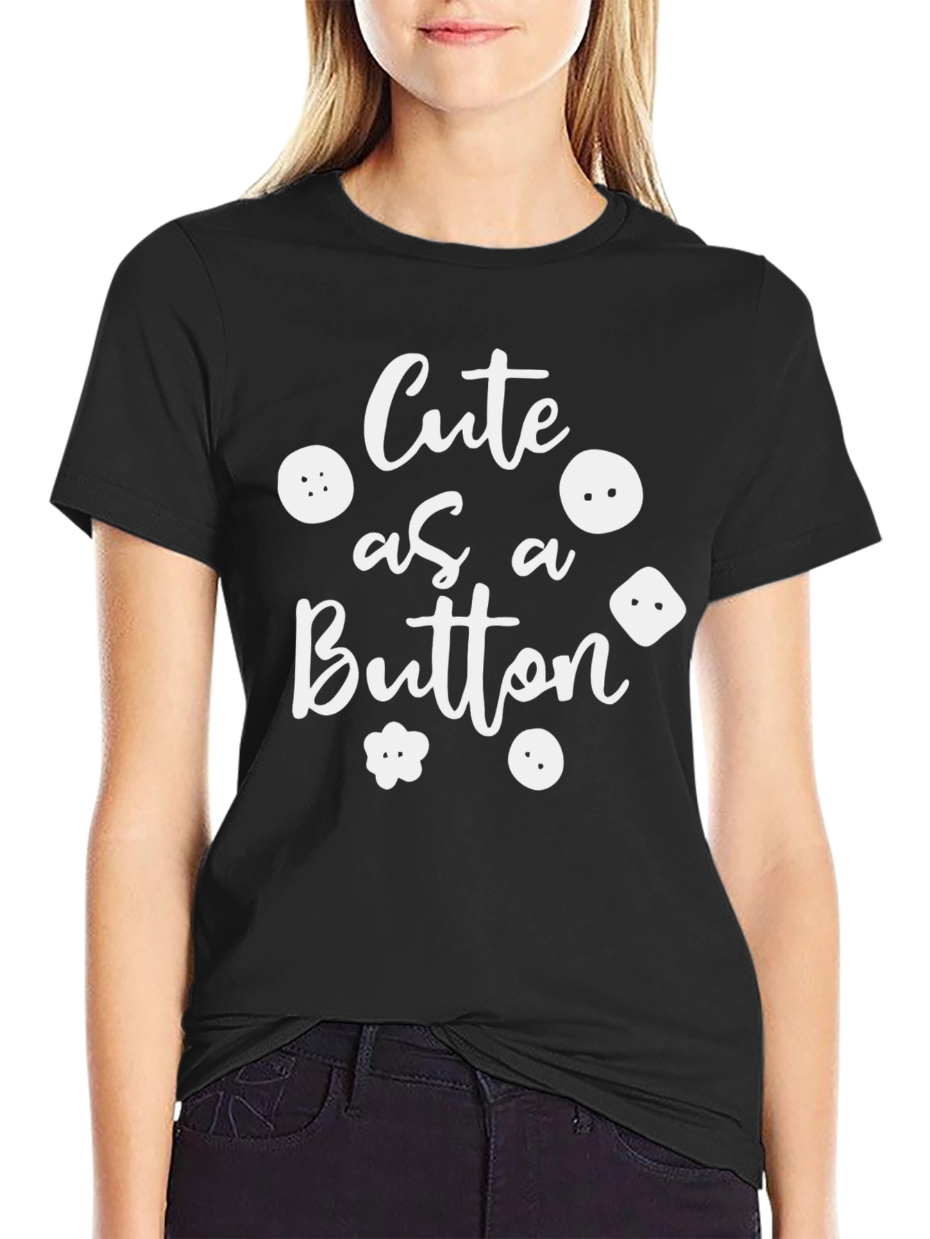 Cute as a Button Graphic T-Shirt
