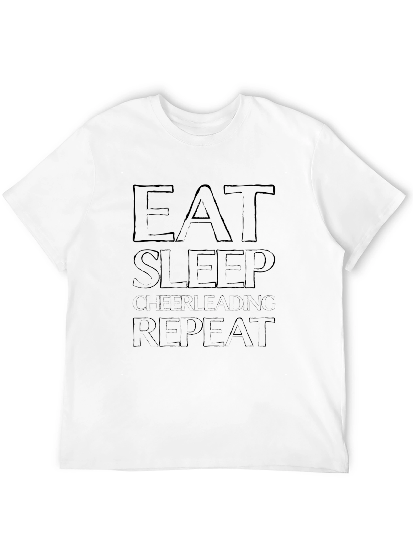 Eat Sleep Cheerleading Repeat Black T-Shirt