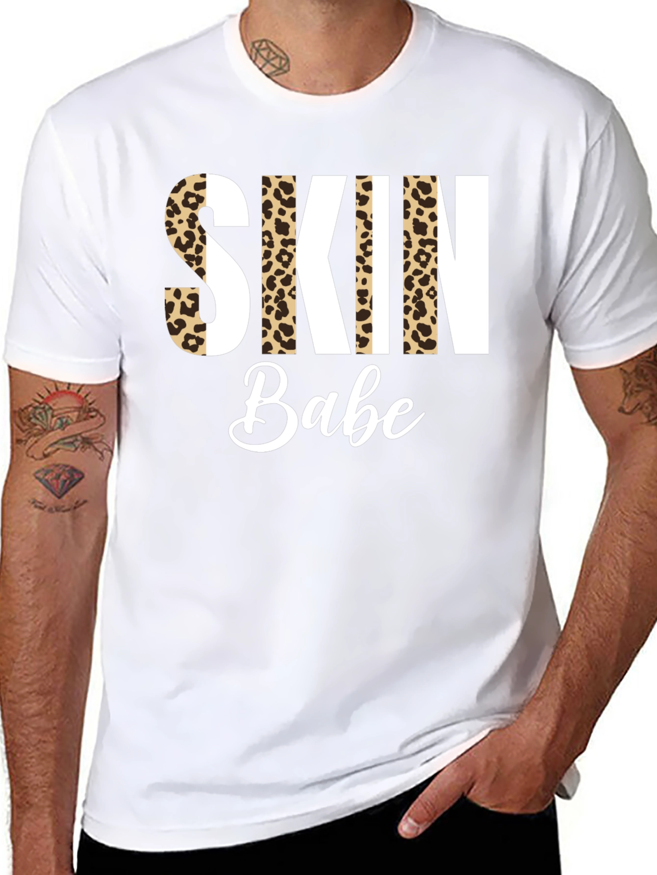 Skin Babe Leopard Print Graphic Tee