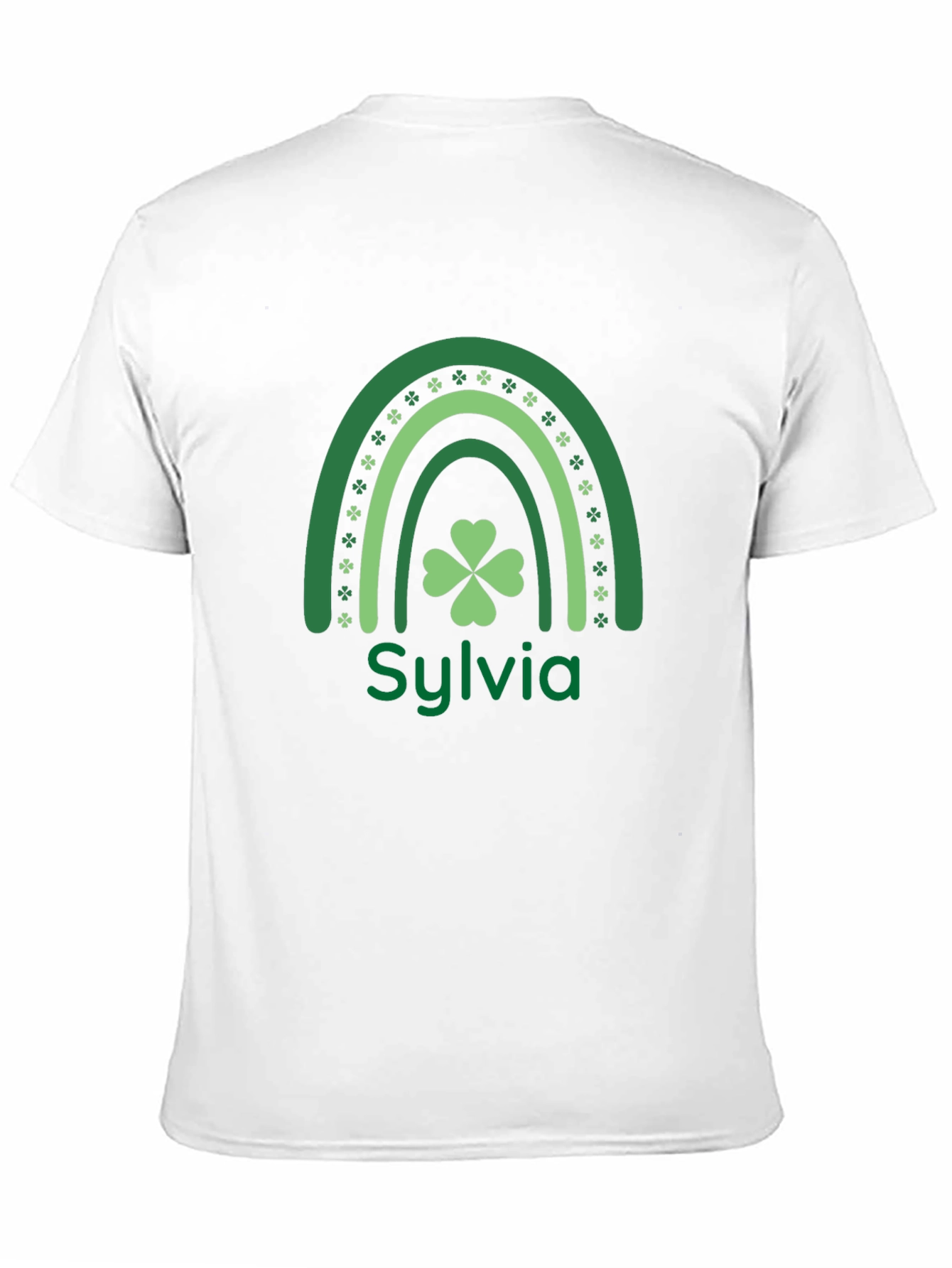 Sylvia St. Patricks Day Rainbow Clover Personalized T-Shirt