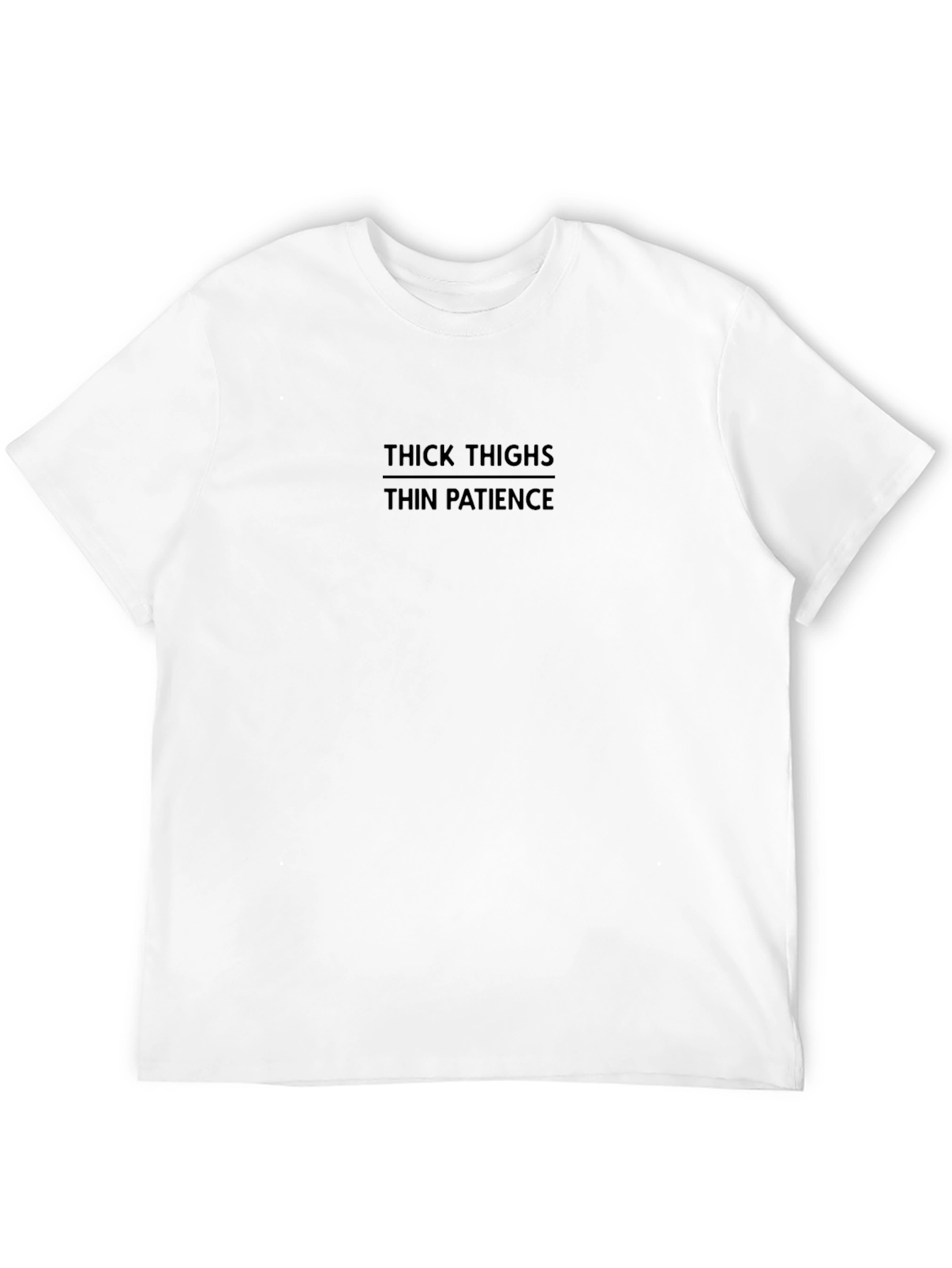 Humorous Black T-Shirt - Thick Thighs Thin Patience